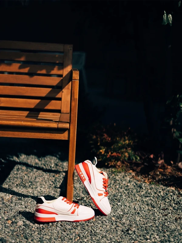 Raela zöld és piros női sportcipő, műbőrből és textil anyagból készült