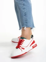 Raela zöld és piros női sportcipő, műbőrből és textil anyagból készült