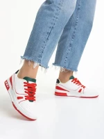 Raela zöld és piros női sportcipő, műbőrből és textil anyagból készült