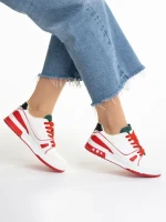 Raela zöld és piros női sportcipő, műbőrből és textil anyagból készült