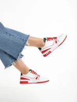 Raela zöld és piros női sportcipő, műbőrből és textil anyagból készült