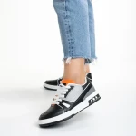 Raela fekete női sportcipő, műbőrből és textil anyagból készült