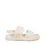 Reneka bézs női papucs, szintetikus bundából készült