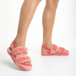 Reneka rózsaszín női papucs, szintetikus bundából készült