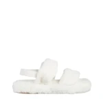 Reneka fehér női papucs, szintetikus bundából készült