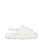Retal fehér női papucs, szintetikus bundából készült