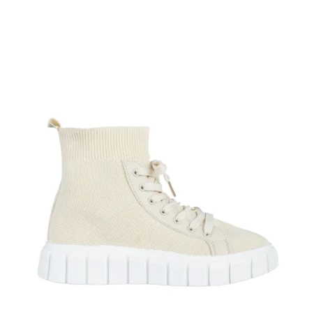 Indya világos bézs női sportcipő, textil anyagból készült