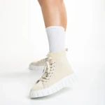 Indya világos bézs női sportcipő, textil anyagból készült