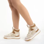 Reveca bézs női sportcipő, műbőrből és textil anyagból készült