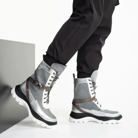 Regenia ezüst női sportcipő, textil anyagból készült