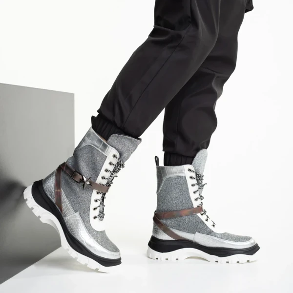 Regenia ezüst női sportcipő, textil anyagból készült