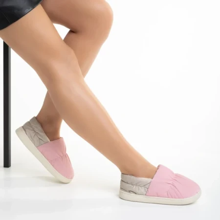 Rogina rózsaszín női papucs, textil anyagból készült