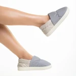 Rogina szürke női papucs, textil anyagból készült