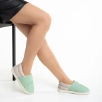 Rogina zöld női papucs, textil anyagból készült