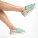 Rogina zöld női papucs, textil anyagból készült
