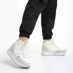 Rakayla fehér női sportcipő, műbőrből készült