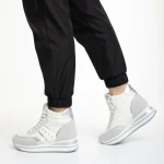 Rakayla fehér női sportcipő, műbőrből készült