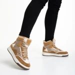 Reveca camel női sportcipő, műbőrből és textil anyagból készült