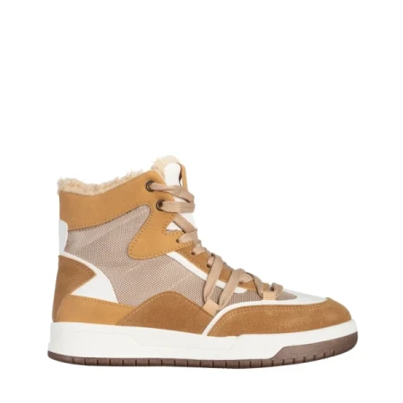 Reveca camel női sportcipő, műbőrből és textil anyagból készült