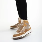 Reveca camel női sportcipő, műbőrből és textil anyagból készült