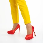 Coriana piros női cipő, textil anyagból készült