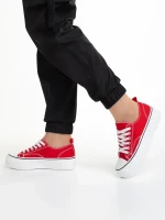 Lariah piros női tornacipő, textil anyagból készült