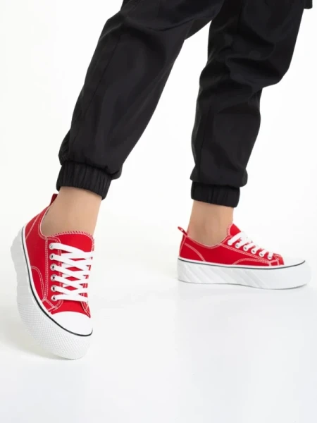 Lariah piros női tornacipő, textil anyagból készült