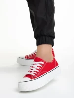 Lariah piros női tornacipő, textil anyagból készült