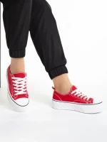 Lariah piros női tornacipő, textil anyagból készült