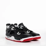 Abramo fekete és piros férfi sportcipő, műbőrből készült