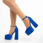 Amyra kék női cipő, textil anyagból készült