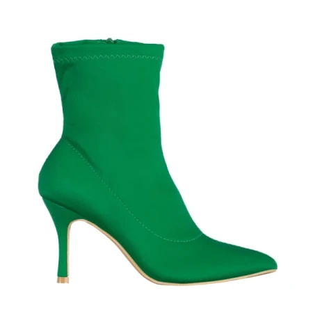 Rasheda zöld női bokacsizma, textil anyagból készült