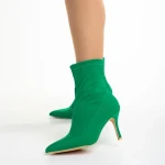 Rasheda zöld női bokacsizma, textil anyagból készült