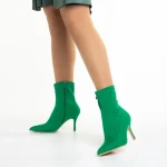 Rasheda zöld női bokacsizma, textil anyagból készült