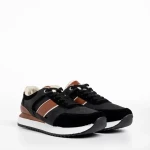 Xavier fekete férfi sportcipő, műbőrből készült