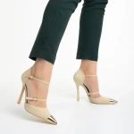 Brisa bézs női cipő, textil anyagból készült