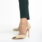 Brisa bézs női cipő, textil anyagból készült