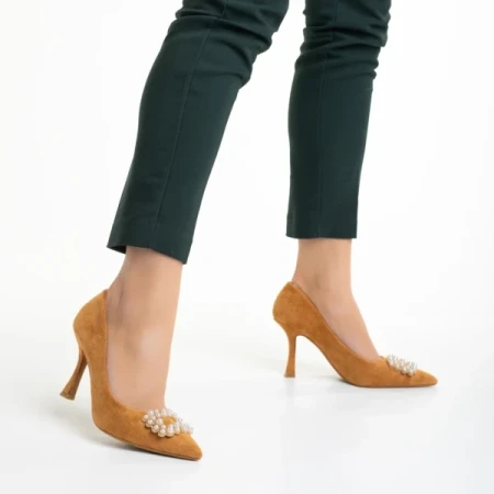 Ziara camel női cipő, textil anyagból készült