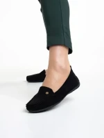 Elmira fekete női mokaszin, textil anyagból készült