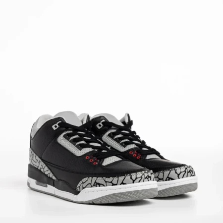 Marcelo fekete és szürke férfi sportcipő, műbőrből készült