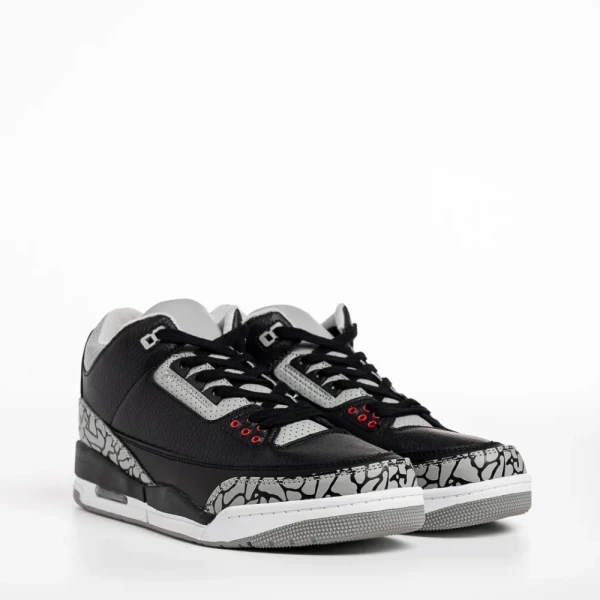 Marcelo fekete és szürke férfi sportcipő, műbőrből készült