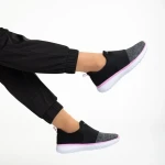 Sisto fekete és szürke női sportcipő, textil anyagból készült