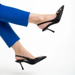 Caelin fekete női szandál, textil anyagból készült