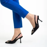 Caelin fekete női szandál, textil anyagból készült