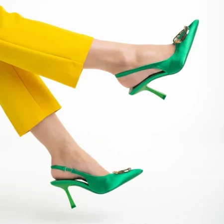 Caelin zöld női szandál, textil anyagból készült