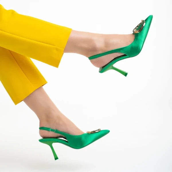 Caelin zöld női szandál, textil anyagból készült