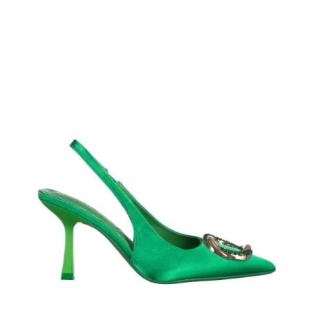 Caelin zöld női szandál, textil anyagból készült