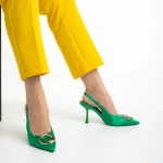 Caelin zöld női szandál, textil anyagból készült