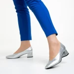 Veda ezüst női cipő sarokkal, műbőrből készült