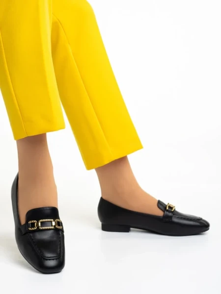 Perdita fekete női mokaszin, műbőrből készült